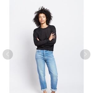 Acne Studios Phira Linen 100% linen sweater in WHITE